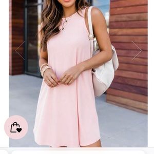 Pink Lily Pale Pink Tank Dress, Size S